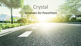  Presentation with asphalt - Slides having empty-new-asphalt-street background and a soft green colored foreground