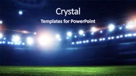  Presentation with football lights - Slide set featuring empty night football arena in lights background and a light gray colored foreground