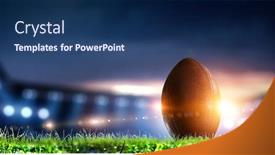  Presentation with football lights - Amazing presentation design having empty night football arena in lights backdrop and a ocean colored foreground