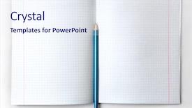  Presentation with open spiral notebook - Slides having empty notebook with lined page background and a sky blue colored foreground