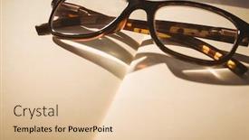  Presentation with notepad - Beautiful slide deck featuring empty-notepad-with-reading-glasses backdrop and a lemonade colored foreground