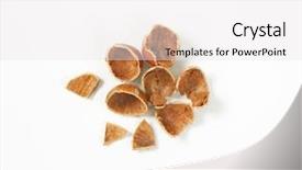  Presentation with empty tomb - Cool new presentation theme with empty nutshells on white background backdrop and a  colored foreground