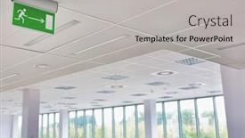  Presentation with furniture - Amazing slide set having empty-office-builidng backdrop and a light gray colored foreground