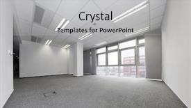  Presentation with ready - Colorful slides enhanced with empty office ready for rent backdrop and a light gray colored foreground