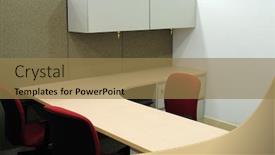  Presentation with empty - Beautiful presentation featuring empty office backdrop and a coral colored foreground