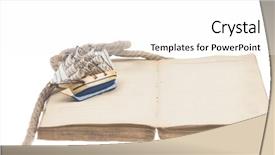  Presentation with classic book - Slide set featuring  background and a  colored foreground