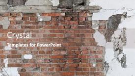  Presentation with old brick wall texture - Presentation theme consisting of empty-old-brick-wall-texture background and a coral colored foreground