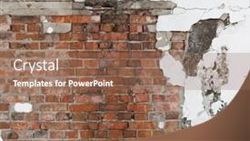  Presentation with old brick wall texture - Theme consisting of empty-old-brick-wall-texture background and a coral colored foreground