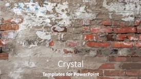  Presentation with old brick wall texture - Amazing PPT theme having empty-old-brick-wall-texture backdrop and a coral colored foreground