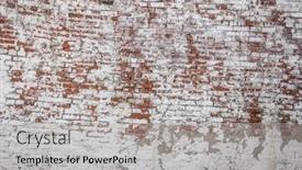  Presentation with red banner - Beautiful slide deck featuring empty-old-brick-wall-texture backdrop and a light gray colored foreground