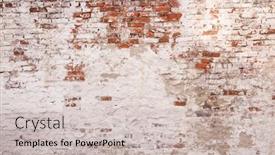  Presentation with red brick wall - Beautiful theme featuring empty-old-brick-wall-texture backdrop and a soft green colored foreground