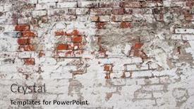  Presentation with old brick wall texture - Colorful PPT theme enhanced with empty-old-brick-wall-texture backdrop and a light gray colored foreground
