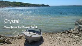  Presentation with old fishing boat - Cool new presentation with empty-old-metal-fishing-motor backdrop and a gray colored foreground