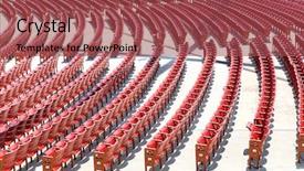  Presentation with air sea transport - Theme enhanced with empty open air theater seats background and a red colored foreground