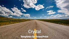  Presentation with wyoming - Cool new presentation theme with empty open highway in wyoming backdrop and a violet colored foreground