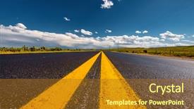  Presentation with wyoming - Presentation design with empty open highway in wyoming background and a gold colored foreground