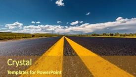  Presentation with wyoming - Audience pleasing slides consisting of empty open highway in wyoming backdrop and a tawny brown colored foreground