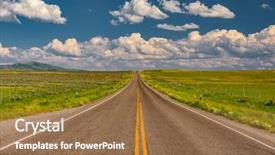  Presentation with wyoming drilling rig - Colorful slide deck enhanced with empty open highway in wyoming backdrop and a coral colored foreground