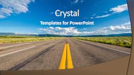 Presentation with wyoming - Beautiful theme featuring empty open highway in wyoming backdrop and a teal colored foreground
