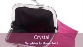  Presentation with empty - Slide deck enhanced with empty-open-purse-isolated background and a violet colored foreground