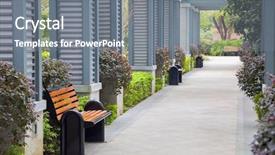  Presentation with supply chain new product - Presentation design consisting of empty outdoors promenade with resting background and a gray colored foreground
