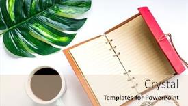  Presentation with notebook page - PPT theme enhanced with empty-page-in-vintage-notebook background and a lemonade colored foreground