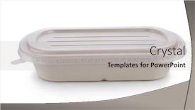  Presentation with food white - PPT theme enhanced with empty-paper-container-for-food background and a light gray colored foreground