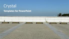  Presentation with car parking - Presentation theme enhanced with empty-parking-car-wall-under background and a teal colored foreground
