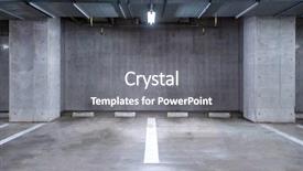  Presentation with mall - Cool new presentation theme with empty parking garage underground interior backdrop and a gray colored foreground