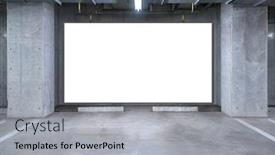  Presentation with blank - Cool new PPT layouts with empty-parking-garage-underground backdrop and a light gray colored foreground