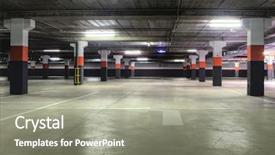  Presentation with empty - Slides having empty parking garage background and a gray colored foreground