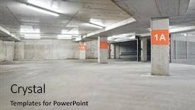  Presentation with parking lot - PPT theme consisting of empty parking lot area background and a light gray colored foreground