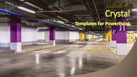  Presentation with parking lot - Presentation theme with empty parking lot wall urban background and a wine colored foreground