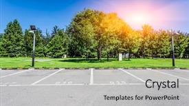  Presentation with parking lot - Slides with empty parking lot background and a light gray colored foreground