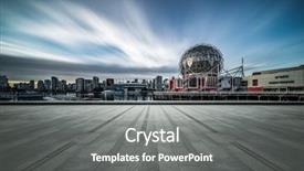  Presentation with car parking lot - Amazing theme having empty parking lots with skyline backdrop and a  colored foreground