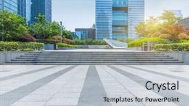  Presentation with pavement - Cool new presentation with empty pavement front of modern backdrop and a light gray colored foreground