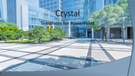  Presentation with pavement - Beautiful PPT theme featuring empty pavement front of modern architecture backdrop and a light blue colored foreground