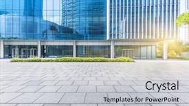  Presentation with front office - Theme with empty pavement front of office background and a light gray colored foreground