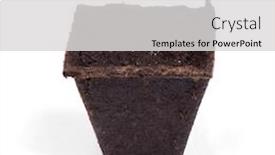  Presentation with dirt - Beautiful presentation featuring empty-peat-pot-with-dirt backdrop and a light gray colored foreground