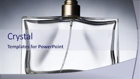  Presentation with perfume planner - Theme consisting of empty perfume bottle against grayish background and a  colored foreground