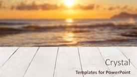  Presentation with empty - Amazing theme having empty-perspective-white-wooden-boards backdrop and a sky blue colored foreground