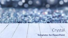  Presentation with blurred bokeh - Theme with empty-perspective-white-wooden-boards background and a sky blue colored foreground