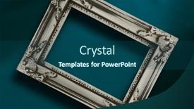  Presentation with frame - Presentation theme enhanced with empty-photo-frame-close-up background and a ocean colored foreground