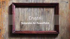  Presentation with frame - PPT layouts with empty-photo-frame-on-wooden background and a  colored foreground