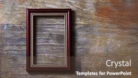  Presentation with frame - Audience pleasing PPT layouts consisting of empty-photo-frame-on-wooden backdrop and a  colored foreground