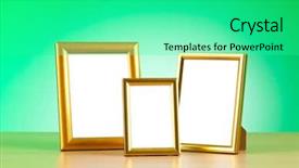  Presentation with empty space dance studio - Slide deck with empty photo frame with space background and a seafoam green colored foreground