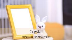  Presentation with baby toy - Beautiful presentation theme featuring empty photo frame with toy backdrop and a lemonade colored foreground