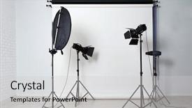  Presentation with lighting - PPT theme having colorful background concept theme - empty photo studio with lighting background and a light gray colored foreground