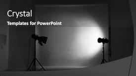  Presentation with lighting - Beautiful PPT layouts featuring empty-photo-studio-with-lighting backdrop and a dark gray colored foreground