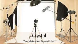  Presentation with lighting - Audience pleasing slide deck consisting of empty photo studio with lighting backdrop and a  colored foreground